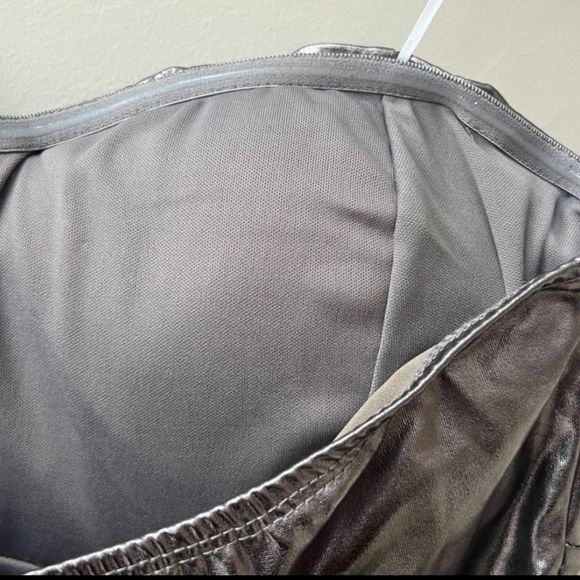 NEW Symphony Dress Strapless Mini Metallic Chrome Silver S - Picture 8 of 13